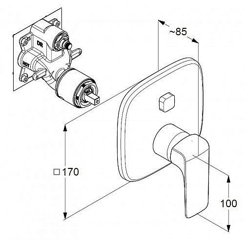 Смеситель для душа Kludi Ameo 416590575 хром купить в интернет-магазине сантехники Sanbest
