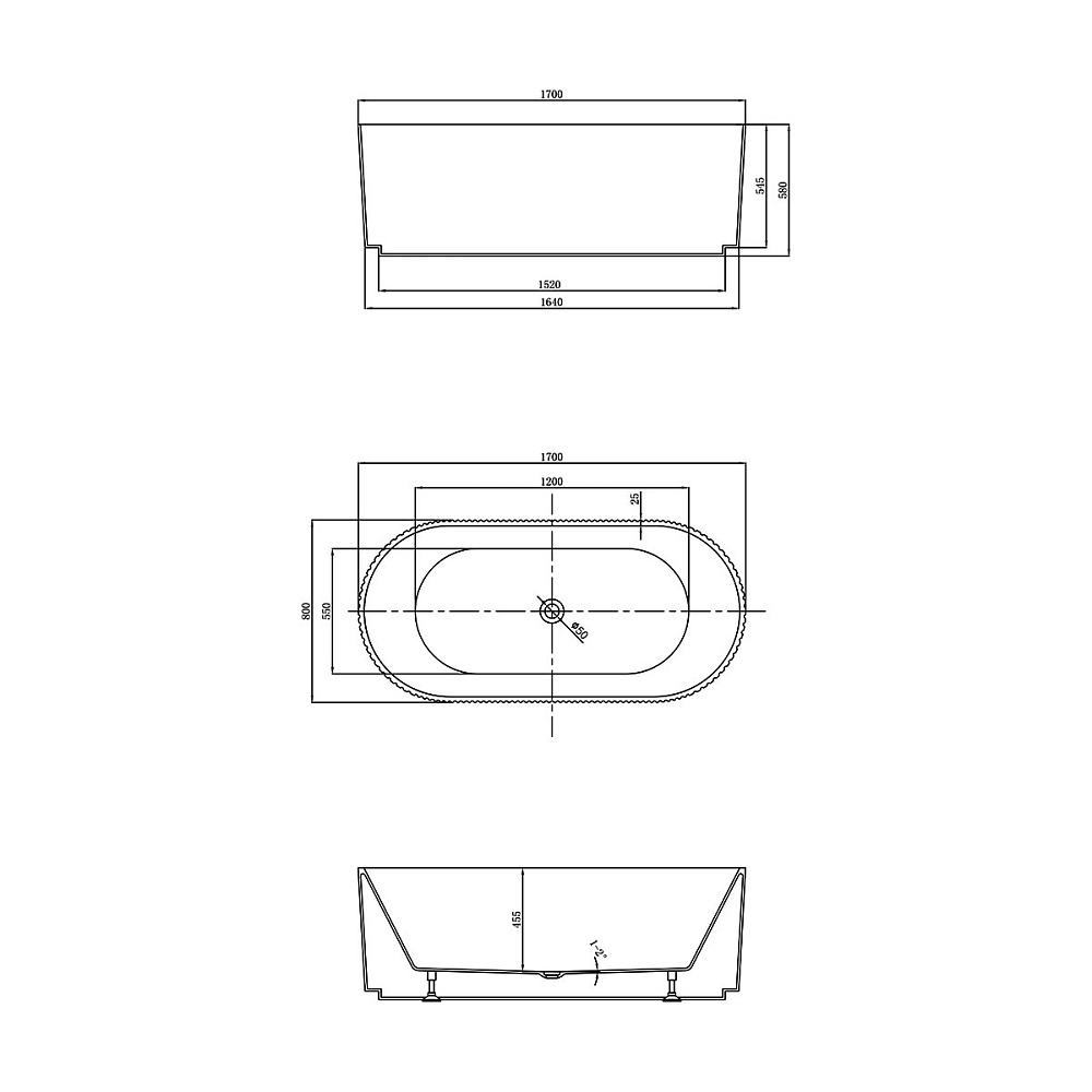 Ванна Vincea VBT-426-1700 белая купить в интернет-магазине Sanbest