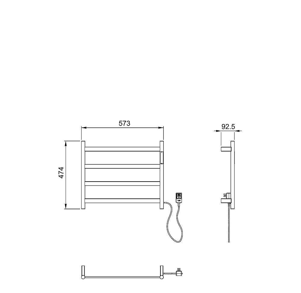 Полотенцесушитель электрический WONZON & WOGHAND ESSEN, Брашированный никель (WW-A404-BR) купить в интернет-магазине сантехники Sanbest