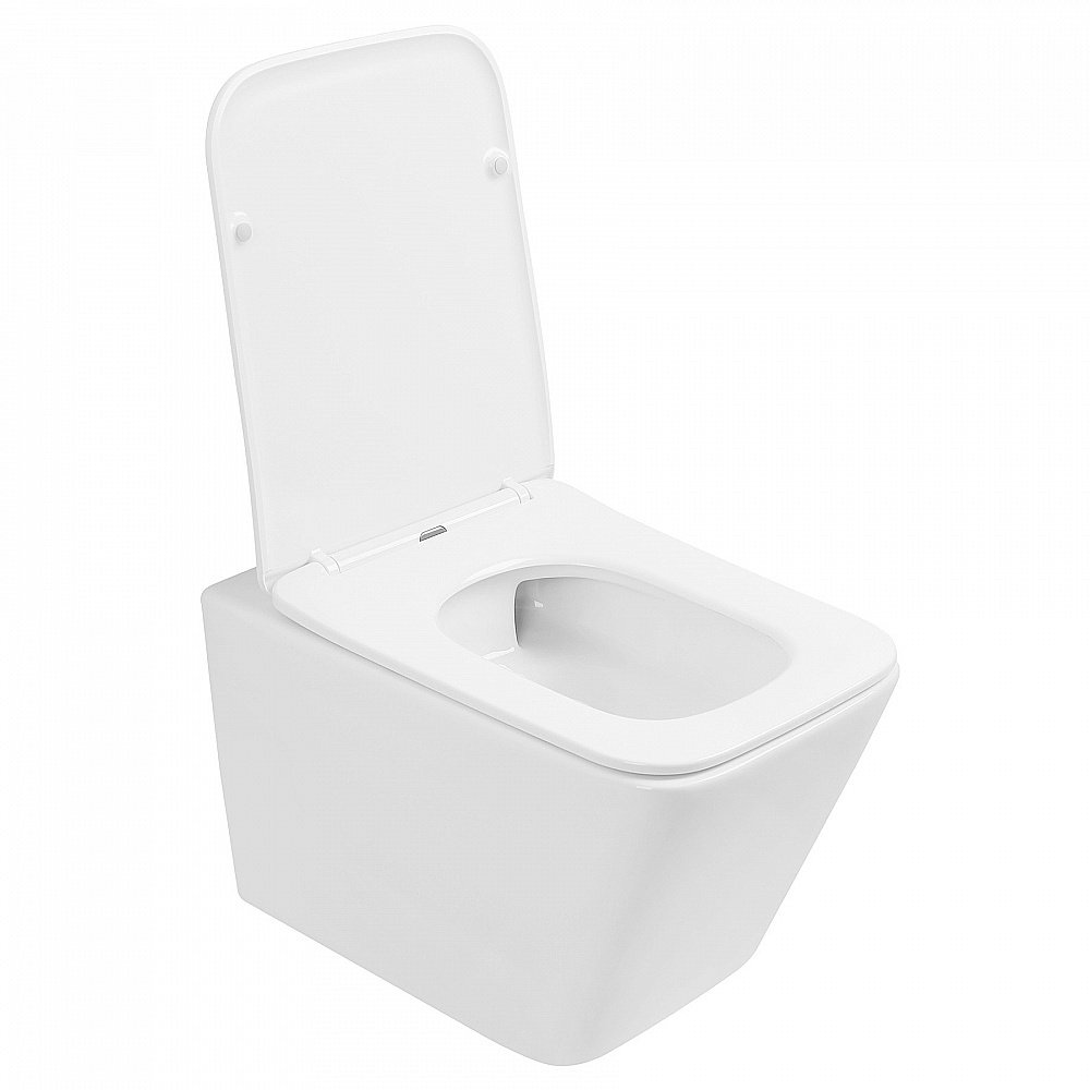 Унитаз подвесной Abber Rechteck AC1201T смыв торнадо, с крышкой микролифт, безободковый, белый купить в интернет-магазине Sanbest