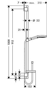 Душевой гарнитур Hansgrohe Raindance Select S 120 /Unica‘S Puro 26631000 хром купить в интернет-магазине сантехники Sanbest