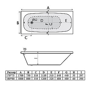 Ванна акриловая Vincea VBT-2S180-FR 180x80 белая с каркасом купить в интернет-магазине Sanbest