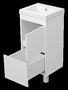 Тумба с раковиной Misty Алиса - 40 Э-Али01040-0112Я белая для ванной в интернет-магазине Sanbest