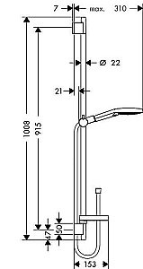 Душевой гарнитур Hansgrohe Raindance Select S 120 /Unica‘S Puro 26631000 хром купить в интернет-магазине сантехники Sanbest
