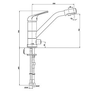 Смеситель для кухни PAINI Pilot 04AV543KM бежевый матовый купить в интернет-магазине сантехники Sanbest