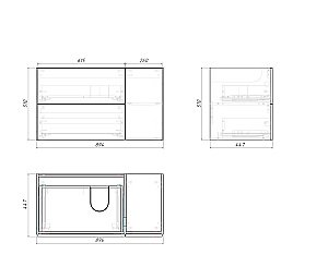 Тумба с раковиной подвесная Grossman АДЕЛЬ 109003 90 белая для ванной в интернет-магазине Sanbest