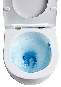 Унитаз подвесной Azario Grado AZ-0046-UQ1 белый, безободковый, с крышкой микролифт, слив торнадо купить в интернет-магазине Sanbest