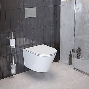 Унитаз подвесной Ambassador Ritz 233K19003RS безободковый, с крышкой микролифт, белый купить в интернет-магазине Sanbest