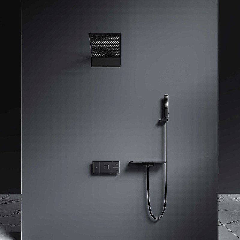 Душевая система Vincea Futura VSFW-2F11TMB черная матовая купить в интернет-магазине сантехники Sanbest