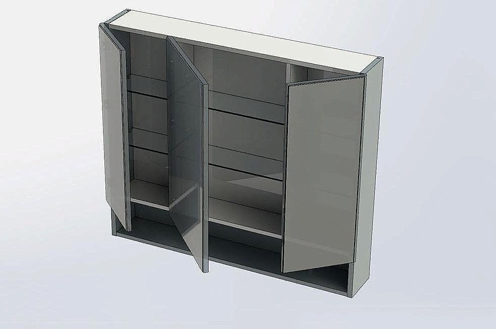 Зеркальный шкаф Aquanet Виго 100 сине-серый купить в интернет-магазине сантехники Sanbest