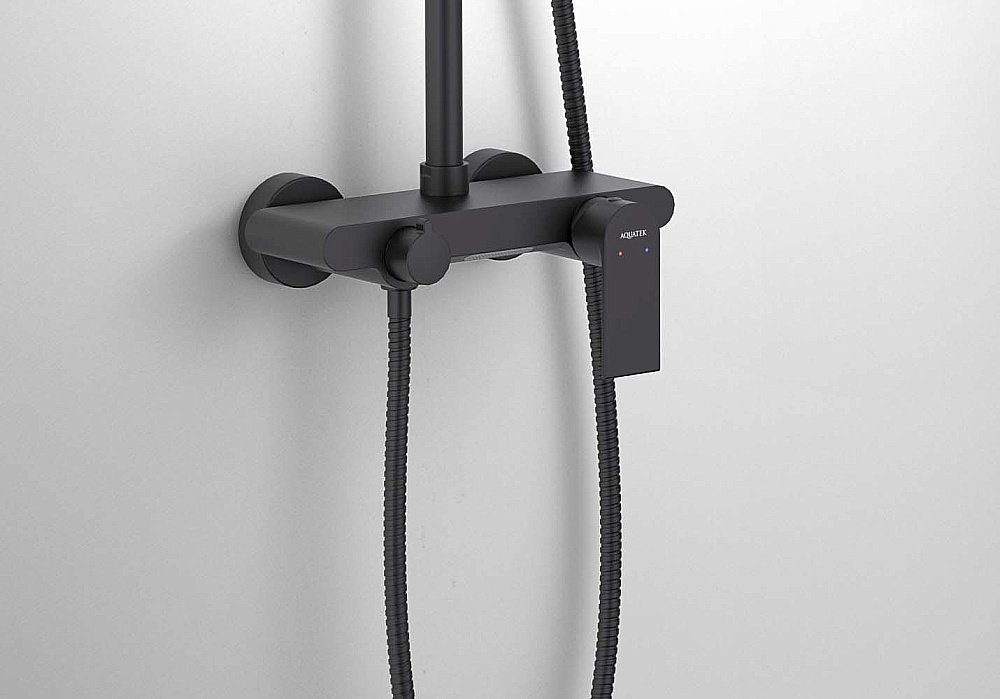 Душевая система Aquatek ЛИРА AQ2440MB черная матовая купить в интернет-магазине сантехники Sanbest