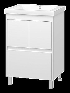 Тумба с раковиной Misty Алиса - 58 Э-Али01058-0112Я белая для ванной в интернет-магазине Sanbest