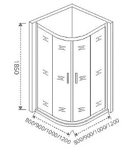 Душевой уголок Good Door NEO R-100-С-CH стекло прозрачное/профиль хром купить в интернет-магазине Sanbest