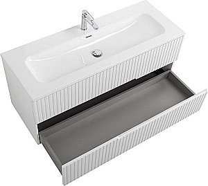 Тумба с раковиной Cezares DUET-N 120 DUET-N-1200-2C-SO-FBS-P ясень белая софт для ванной в интернет-магазине Sanbest