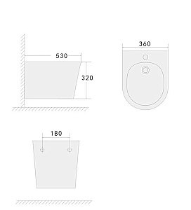 Биде Boheme Avva 973-MW-BIDET белое матовое купить в интернет-магазине Sanbest
