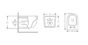 Унитаз подвесной River MICHIGAN 520 MB 10000013706 черный матовый, безободковый, с крышкой микролифт, слив торнадо купить в интернет-магазине Sanbest