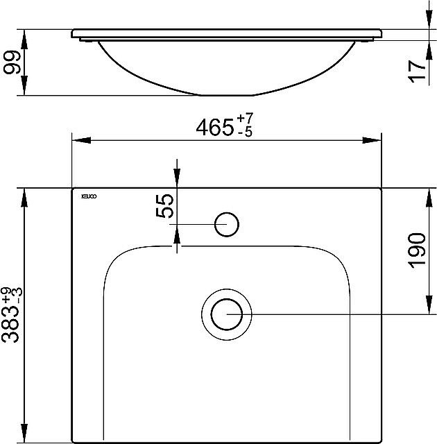 Раковина Keuco Plan 46,5 32930314601 белая купить в интернет-магазине Sanbest