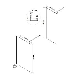 Душевая перегородка Vincea Walk-In VSW-1H110CLB 110x200 купить в интернет-магазине Sanbest