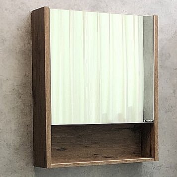 Зеркальный шкаф Comforty Марио 00-00004158 60 дуб темный купить в интернет-магазине сантехники Sanbest