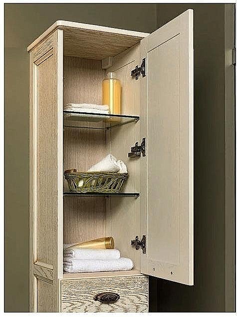 Пенал Aquanet Тесса 35 жасмин/золото для ванной в интернет-магазине сантехники Sanbest