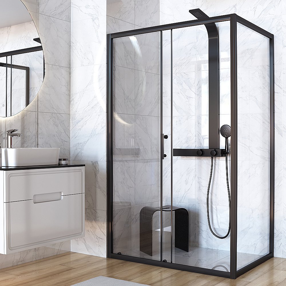 Душевая панель Taliente TA-G-TS1301B черная купить в интернет-магазине сантехники Sanbest