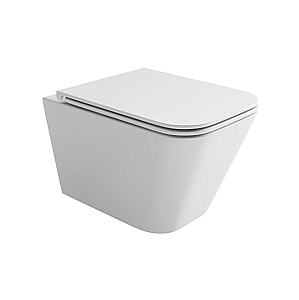 Унитаз подвесной Ceramica Nova Pietro CN4015T белый, безободковый, с крышкой микролифт, слив торнадо купить в интернет-магазине Sanbest