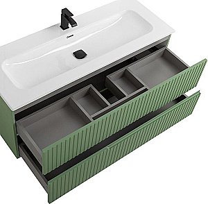 Тумба с раковиной Cezares DUET-N 120 DUET-N-1200-2C-SO-PS-P фисташковый софт для ванной в интернет-магазине Sanbest