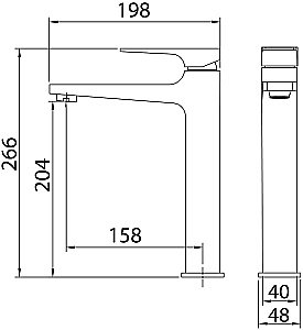 Смеситель для раковины высокий Grossman Classic 520.K35.04.420 графит сатиновый купить в интернет-магазине сантехники Sanbest