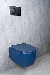 Унитаз подвесной GID Tr2133TF-BUM 62301Y безободковый, слив торнадо, с крышкой микролифт, синий матовый купить в интернет-магазине Sanbest