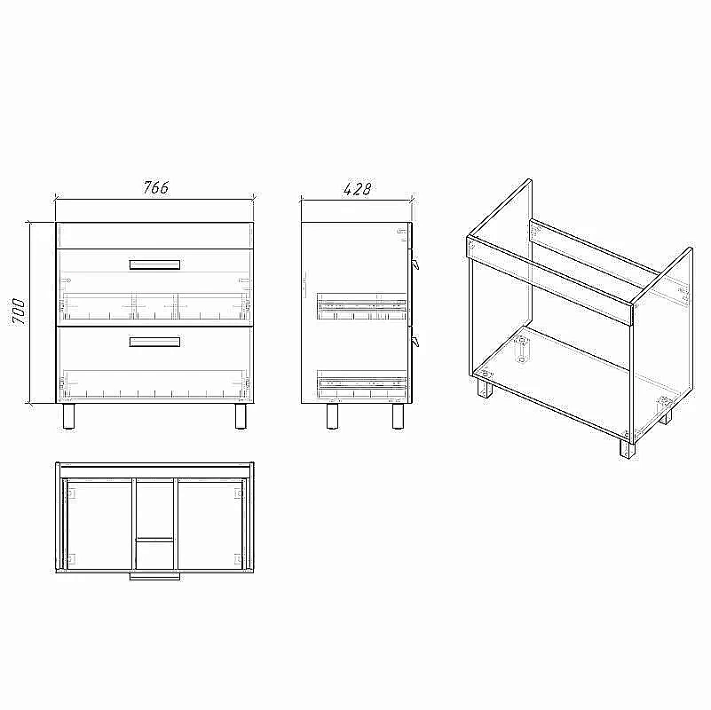 Тумба с раковиной Grossman НЕО 80 пленка, белая для ванной в интернет-магазине Sanbest