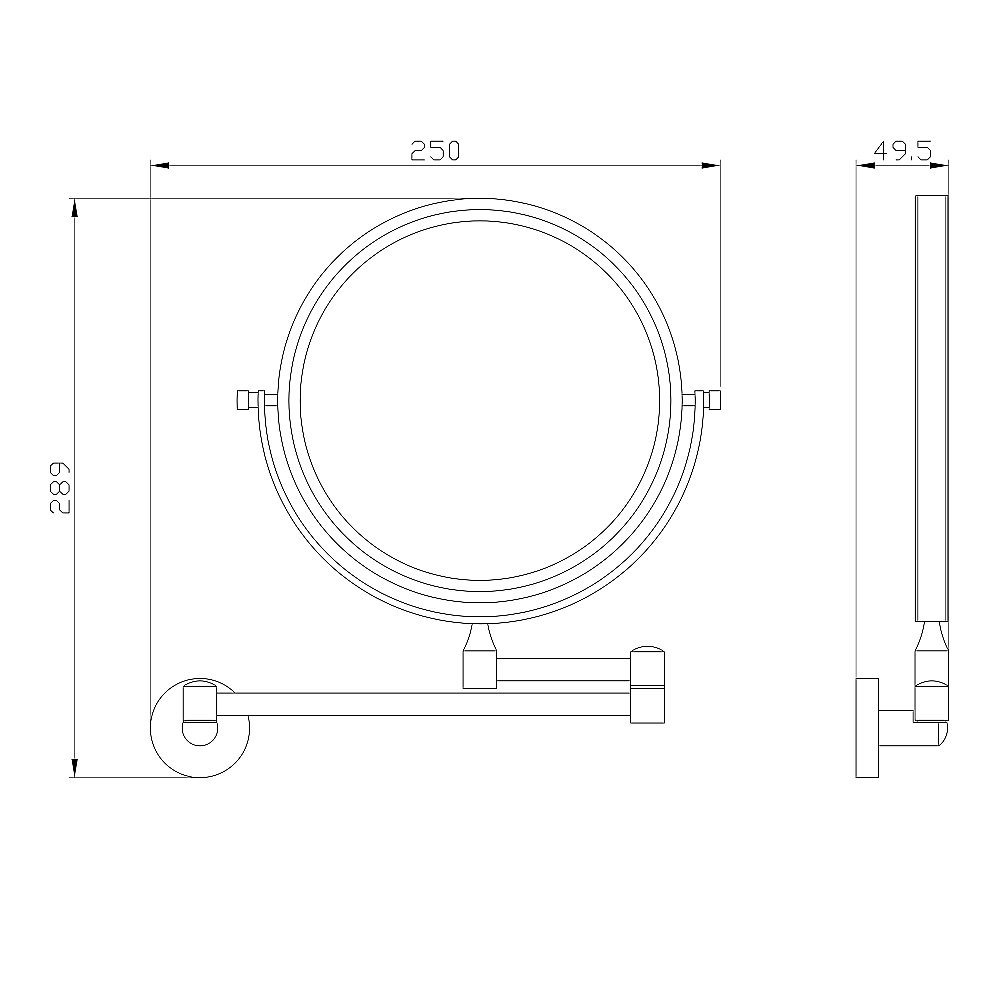 Зеркало для ванной WONZON & WOGHAND EASY, Хром (WW-8158) в ванную от интернет-магазине сантехники Sanbest