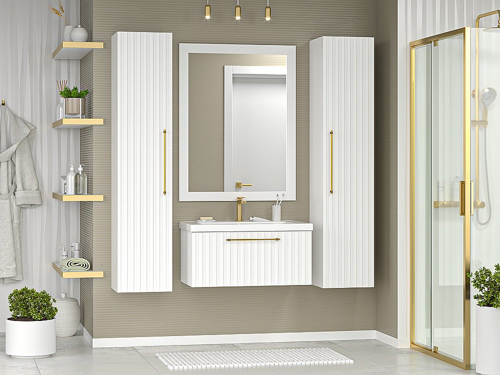 Пенал подвесной Misty Alicante 35 ALI-05035-01 белый для ванной в интернет-магазине сантехники Sanbest