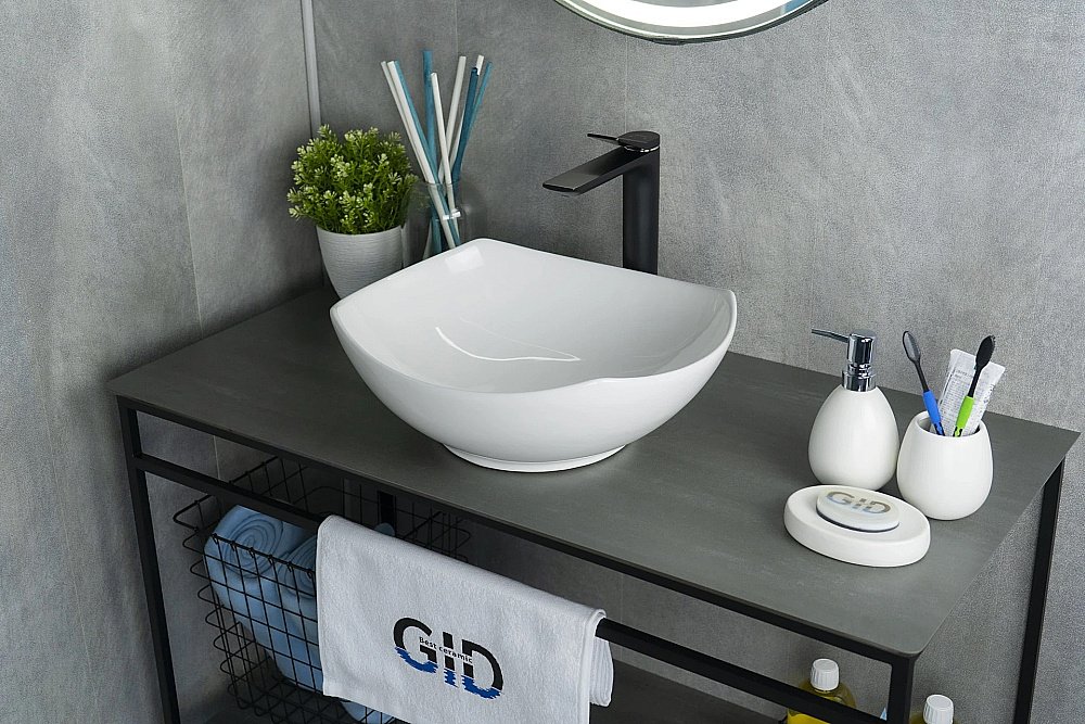 Раковина накладная Gid Creativo 41,5 N9412 51191 белая купить в интернет-магазине Sanbest