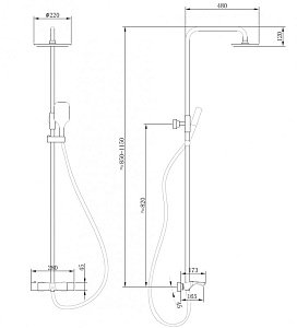 Душевая система ABBER Thermostat AF8516B черная матовая купить в интернет-магазине сантехники Sanbest