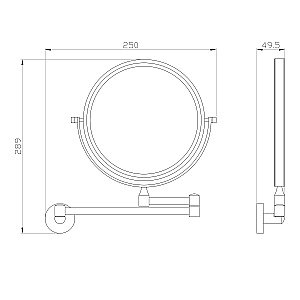 Зеркало для ванной WONZON & WOGHAND EASY, Хром (WW-8158) в ванную от интернет-магазине сантехники Sanbest