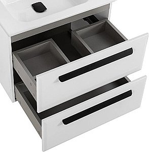 Тумба с раковиной Cezares ECO-CER-N 70 ECO-CER-N-700-2C-SO-BL белая глянцевая для ванной в интернет-магазине Sanbest