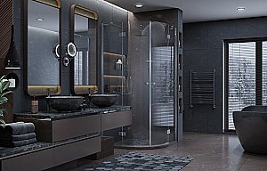 Душевой уголок Ambassador Diamond 12011102 100x100 стекло прозрачное/профиль хром купить в интернет-магазине Sanbest