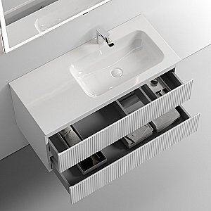 Тумба с раковиной Sancos SNOB T SNT100RW Bianco правая/белая матовая для ванной в интернет-магазине Sanbest