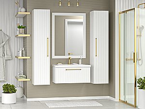 Пенал подвесной Misty Alicante 35 ALI-05035-01 белый для ванной в интернет-магазине сантехники Sanbest