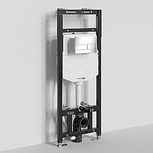 Инсталляция для унитаза WasserKraft Alme 15TLT.010.ME.BN04 с кнопкой никель купить в интернет-магазине сантехники Sanbest