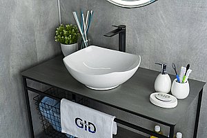 Раковина накладная Gid Creativo 41,5 N9412 51191 белая купить в интернет-магазине Sanbest