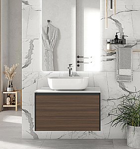 Мебель для ванной Cersanit GRANDE 80 со столешницей, бежевая черный орех для ванной в интернет-магазине Sanbest
