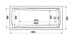 Ванна акриловая BAS Бали 180x80 без каркаса купить в интернет-магазине Sanbest