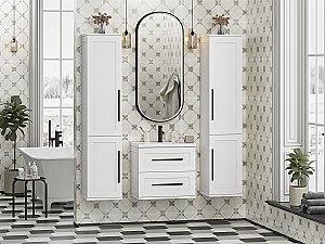 Тумба с раковиной Misty Модерн - 60 П-Мод09060-011Пр белая для ванной в интернет-магазине Sanbest