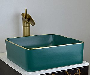 Раковина накладная Bronze de Luxe 40 1063 зеленая матовая купить в интернет-магазине Sanbest