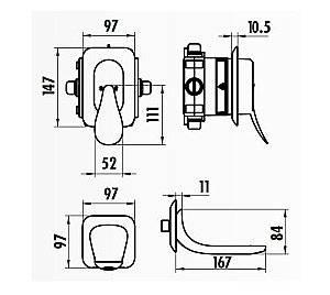 Смеситель для ванны Creavit Foglia FG4501 купить в интернет-магазине сантехники Sanbest