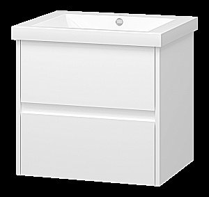 Тумба с раковиной Misty Алиса - 58 Э-Али01058-011П2Я белая для ванной в интернет-магазине Sanbest