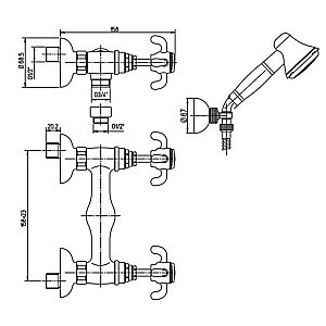 Смеситель для душа PAINI Ornellaia 87CR509 хром купить в интернет-магазине сантехники Sanbest