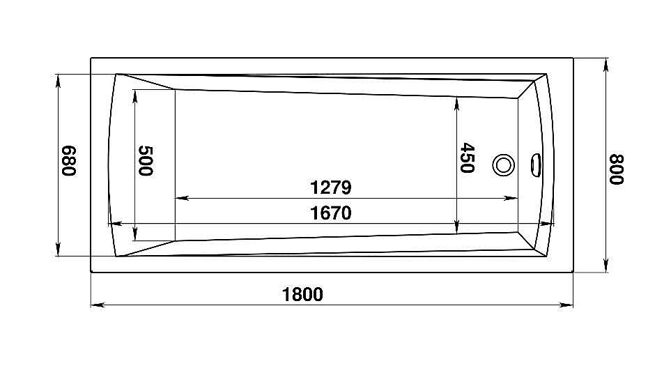 Ванна акриловая BAS Бали 180x80 без каркаса купить в интернет-магазине Sanbest