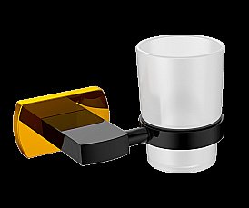 Стакан для зубных щеток CeramaLux Azzuro 95602 черный матовый/золото купить в интернет-магазине сантехники Sanbest